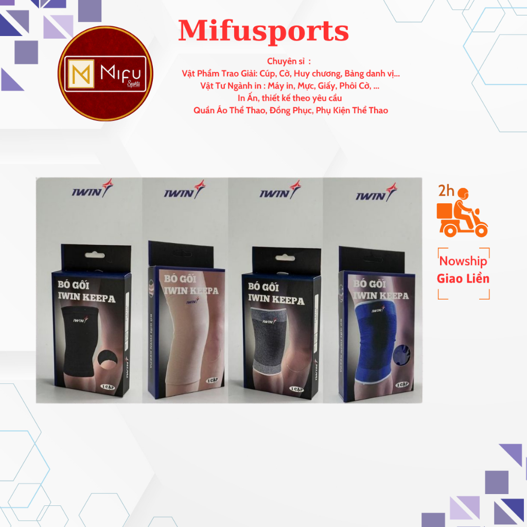 Bó Gối Thể Thao iWin Keepa Chính Hãng, Băng Gối Xỏ iWin - Bảo Vệ Đầu Gối, Chất Lượng Giá Tốt (1 Cặp)
