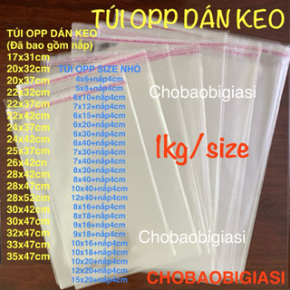 {1kg/size} Túi OPP DÁN KEO, túi Kiếng đựng quần áo, phụ kiện, túi dán đựng bao lì xì, đựng hương, muỗng đủ size hàng đẹp