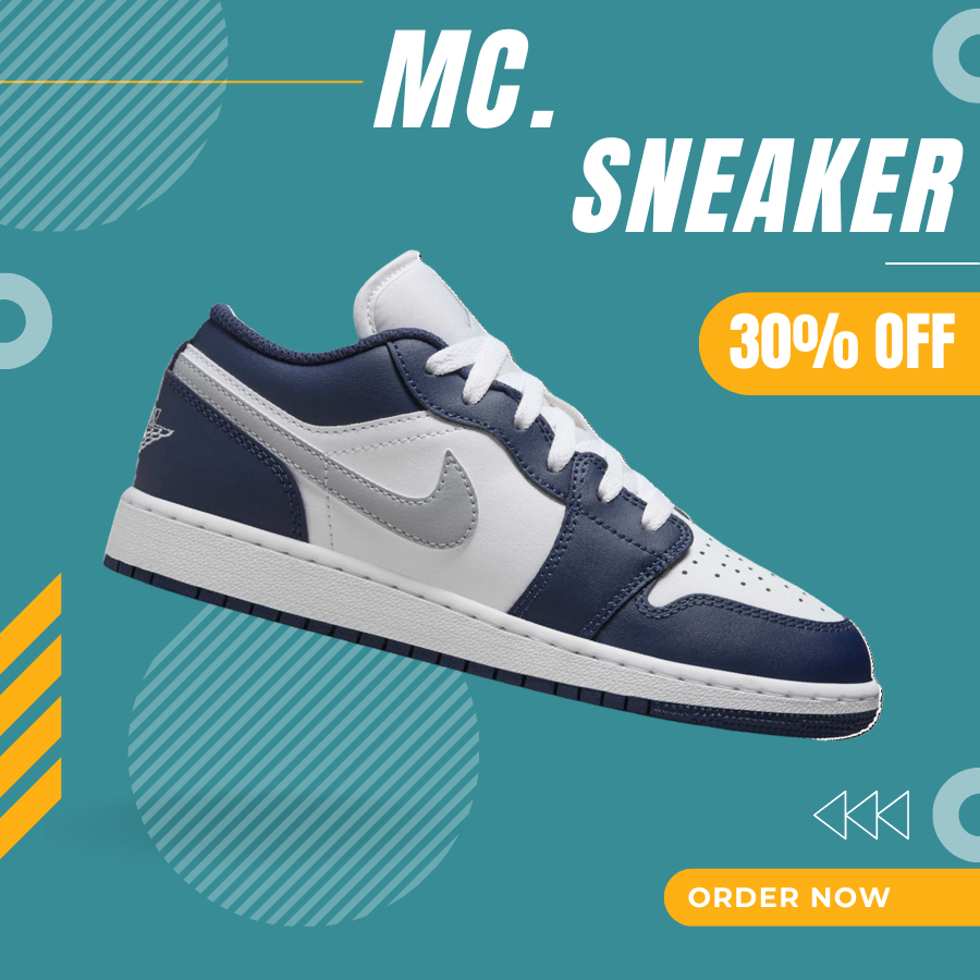 Giày Thể Thao JD Cổ thấp Nam Nữ Xanh Navy, Giày JD 1 LOW Mighnight Navy