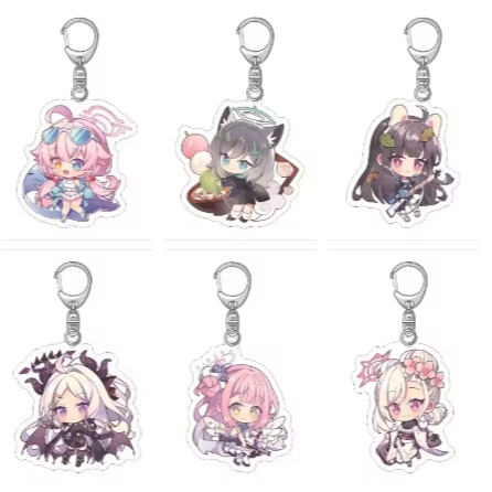 Móc khóa acrylic Game Blue Archive – nhân vật Sunaōkami Shiroko, Takanashi Hoshino, thiết kế cosplay