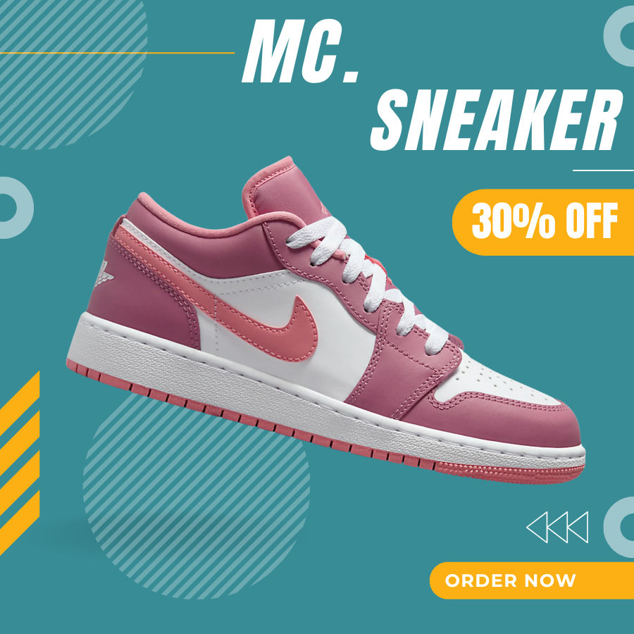 Giày Thể Thao JD Cổ thấp Nam Nữ Hồng, Giày JD 1 LOW PINK FULL BOX.