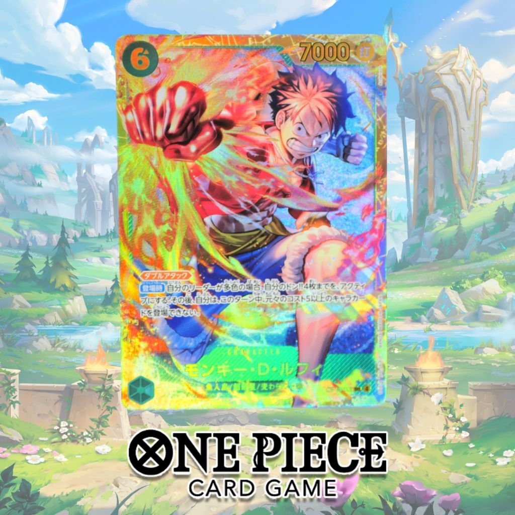 🃏Thẻ bài One Piece chính hãng Luffy OP13-118 SEC + Tặng kèm sleeves và toploader bọc bài.