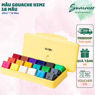  Màu Gouache Himi Dạng Thạch Jelly Cup 18 Màu 30ml Che Phủ Cao Vẽ Tĩnh Vật Phong Cảnh – Họa cụ Summer 