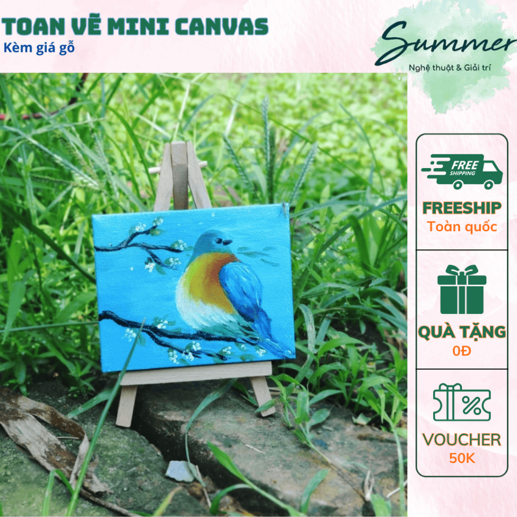 Toan Vẽ Mini Canvas Mont Marte 6x8cm 8x10cm Gỗ Căng Chắc Đặt Trang Trí Bàn Làm Việc – Họa cụ Summer