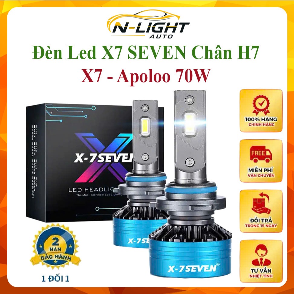 Đèn Led X7Seven Chân H7 70w X-Apollo Siêu Sáng