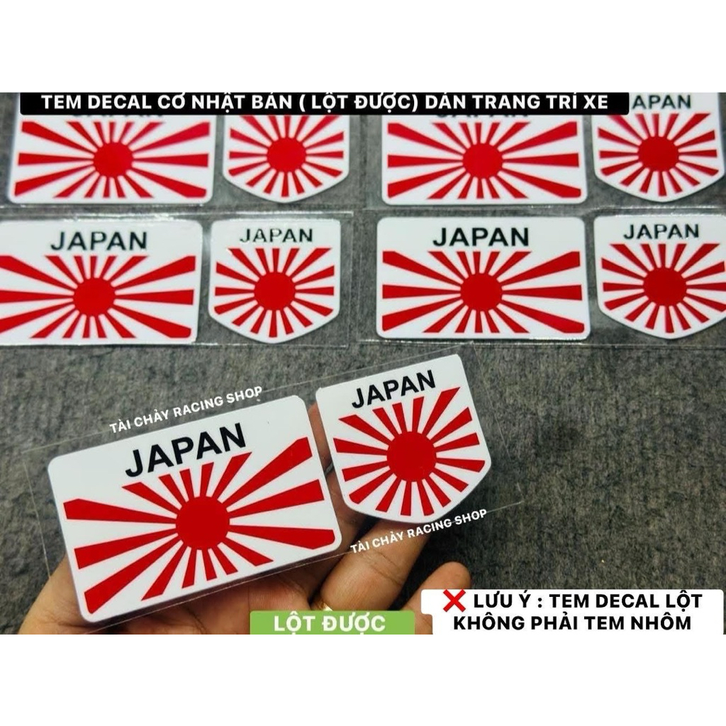 [ 1 BỘ 2 TEM ] TEM DECAL CỜ JAPAN ( LỘT ĐƯỢC ) DÁN TRANG TRÍ XE