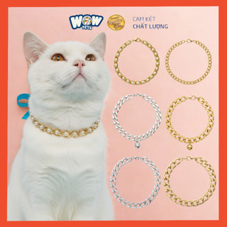   A016  Vòng Cổ Mắc Xích Cho Thú Cưng Cool ngầu Wowpets Dây Chuyền Kim Loại Cho Chó Mèo 