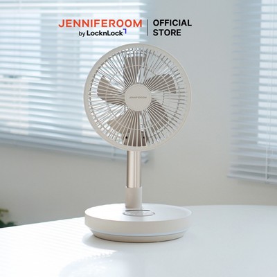 Quạt sạc điện gấp gọn Jenniferoom Foldable fan 5V, 2A, 8W, 8000mAh - Màu be JRL-FF085COM