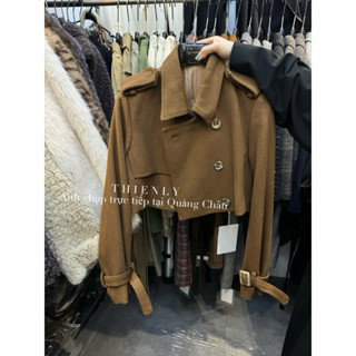    Ảnh thật   9038 Áo mangto dạ dáng lửng 