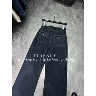    Ảnh thật   9329 Quần jean lót lông màu tràm 2 túi trước 