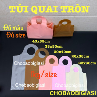  {1kg size} Túi xách QUAI TRÒN đủ màu đủ size túi PE bóng dẻo dai độ dày vừa phải đựng nhẹ nhẹ-túi đựng quần áo mỹ phẩm 