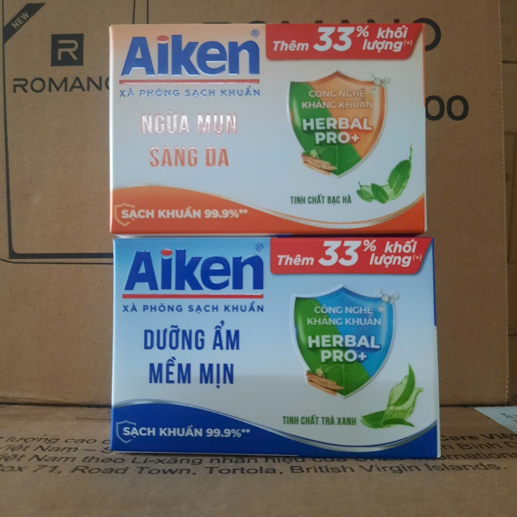 Combo 10 Xà Bông Cục Sạch Khuẩn Aiken 120G (TẶNG 33%)