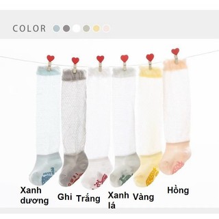 Set 3 Tất Lưới Mùa Hè Cao Cổ Đến Gối Cho Bé 0-3 Tuổi T95, T84 Phù Hợp 4 Mùa
