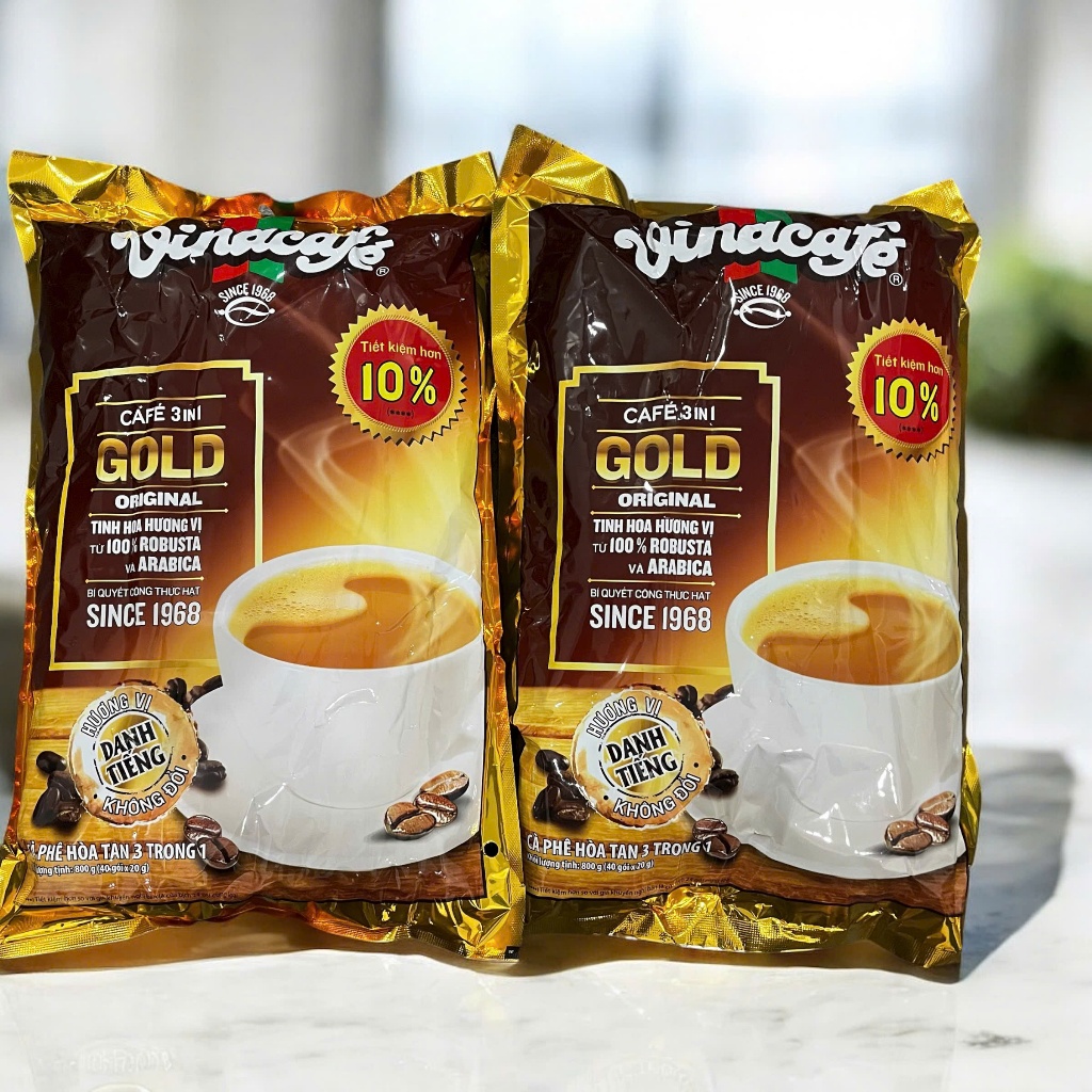 2 Bịch - Cafe sữa Vinacafe Gold (bịch 40gói x 20gram) DATE MỚI 100%