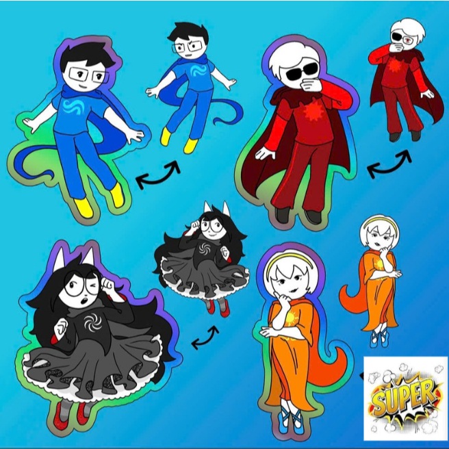 Móc khoá Homestuck Beta Kids Acrylic Charm Keychain with Lanyard John Egbert Dave Strider Rose Lalon