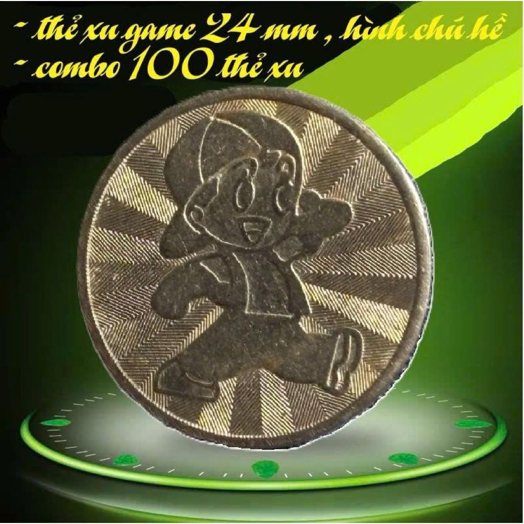 thẻ xu game hình chú hề, kích thước 24mm.