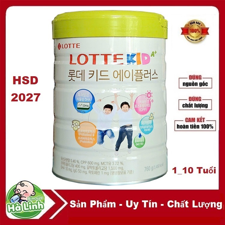 [Quét mã nhận quà] Sữa Lotte Kid thay thế Kid Power A+ Nội Địa Hàn 760g [Date 2027]