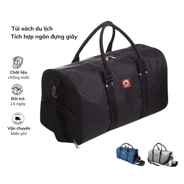 [Peinn] Túi Trống Hành Lý Thể Thao Thiết Kế Đơn Giản Có Ngăn Đựng Giầy. Thương Hiệu MINTAS