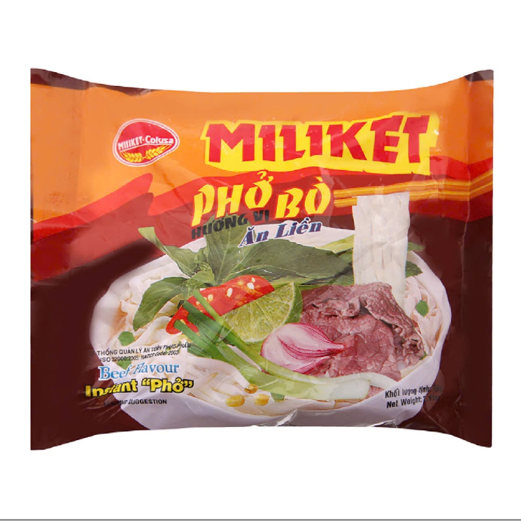 COMBO 10 GÓI Phở Miliket, phở bò Phở ăn liền Miliket, Miliket phở gói nước (60g/gói)