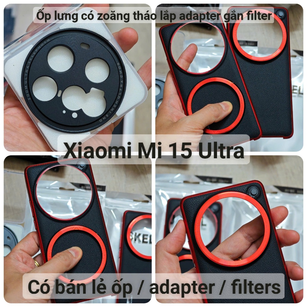 Ốp gắn Adapter hợp kim rời gắn Mi 15 Ultra để gắn Filter 67mm / Lens máy ảnh ngàm 17mm như hãng