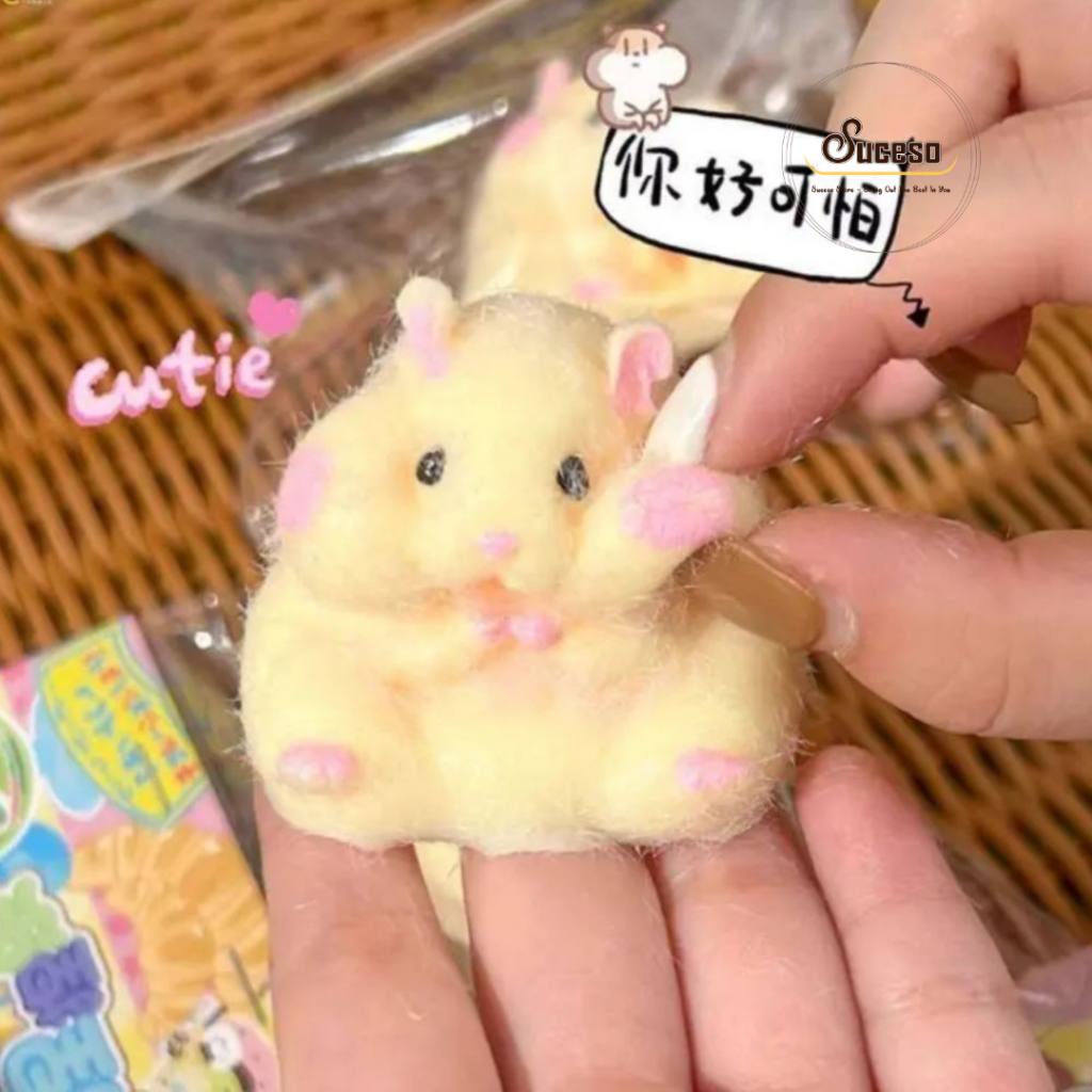 Hamster Squishy Fidget Siêu Mềm Chậm Đàn Hồi – Đồ Chơi Bóp Xả Stress Dễ Thương, Decor Bàn Học Siêu Xinh SUCESO