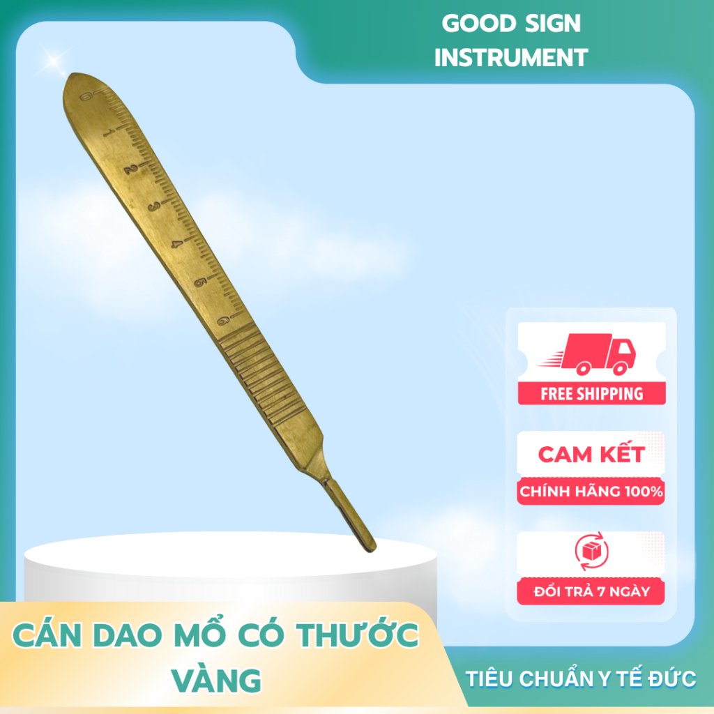 Cán dao mổ có thước màu vàng, cán dao phẫu thuật vàng
