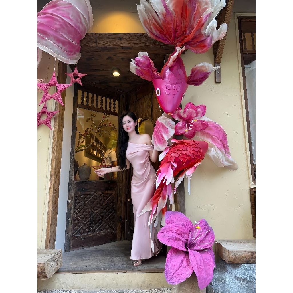 Váy Lụa Dáng Dài Trễ Vai Sang Chảnh - Đầm Lụa Dự Tiệc Joily Dress Silk | BigBuy360 - bigbuy360.vn