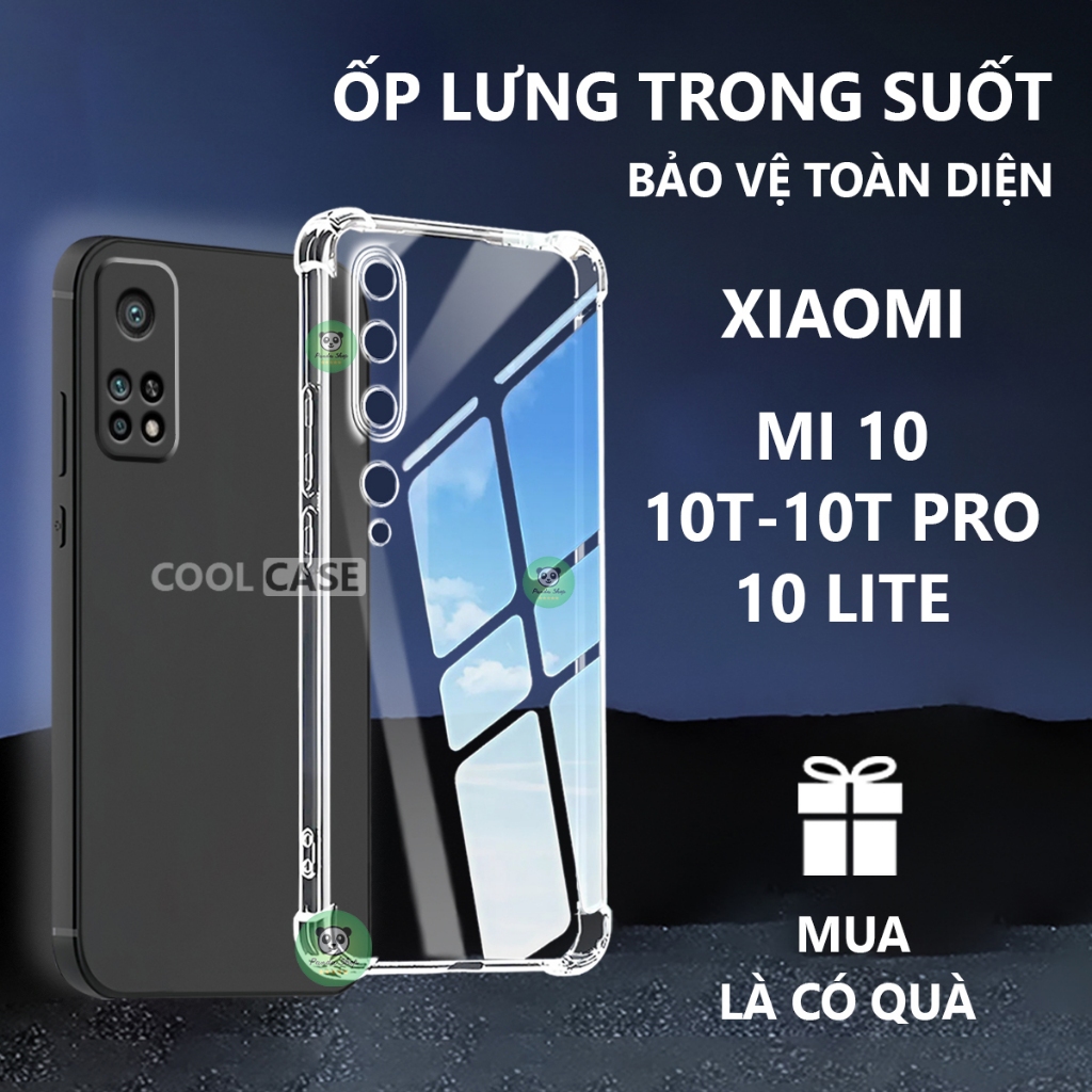 Ốp lưng chống sốc Xiaomi Mi 10/ Mi 10T / Mi 10T Pro/ Mi 10 Lite trong suốt, silicon, bảo vệ camera-C