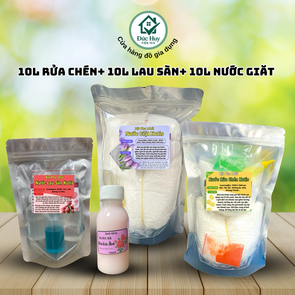 Combo 30Lít (10lít nước giặt+10lít nước rửa chén+10lít nước Lau Sàn)