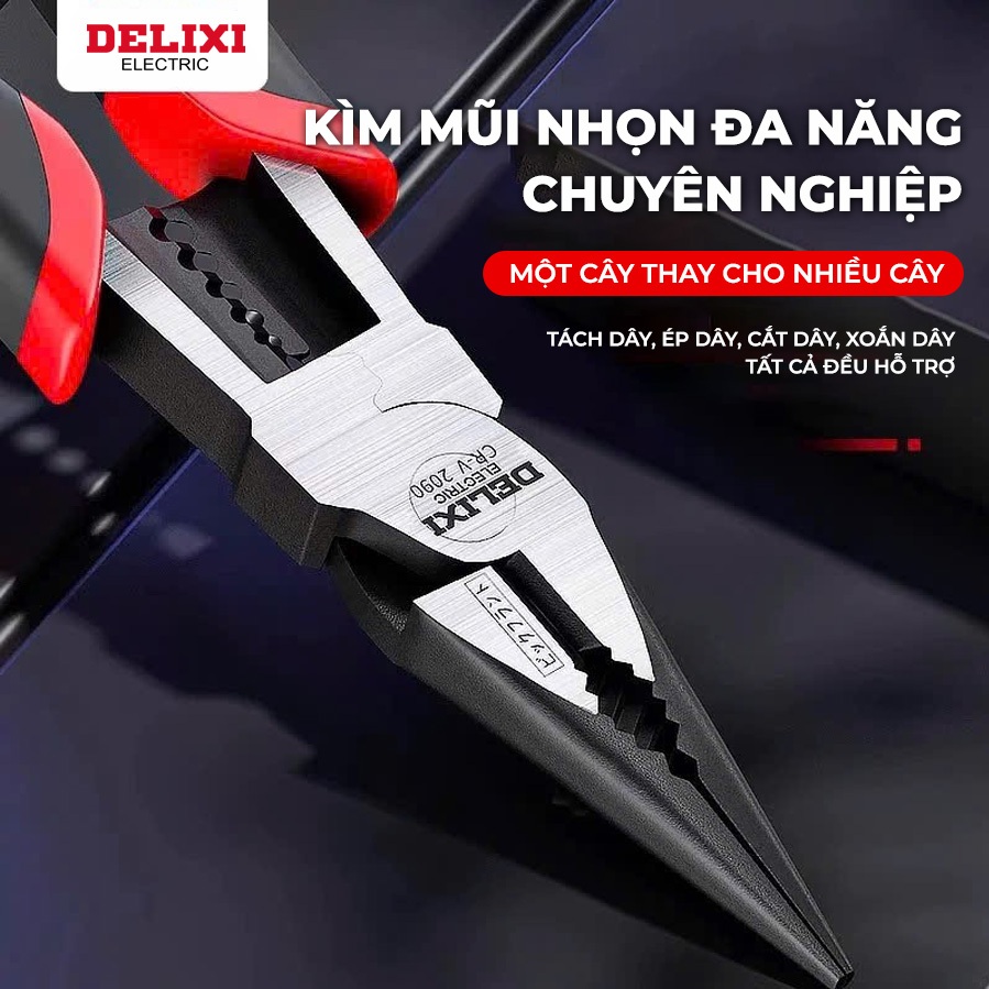 Kìm Cắt Thép Delixi Kìm Cắt Vạn Năng Tiết Kiệm Lực, Dùng Cho Gia Đình Và Công Nghiệp, 8.5 inch