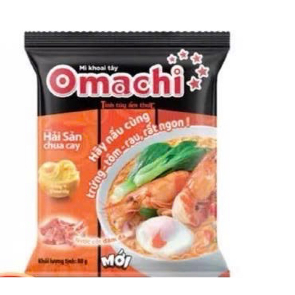 Thùng 30 gói mì khoai tây Omachi Hải sản Chua cay vị mới
