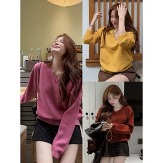  ÁO LEN LÔNG THỎ MỊN CỔ V DÁNG LỬNG BASIC PHÙ HỢP THU ĐÔNG 2025 - DÀNH CHO NỮ 