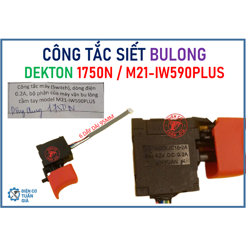 DEKTON 1750N / 590PLUS - CÔNG TẮC SIẾT BULONG DEKTON MÃ 1750N 1750 / 590PLUS 590. ikk