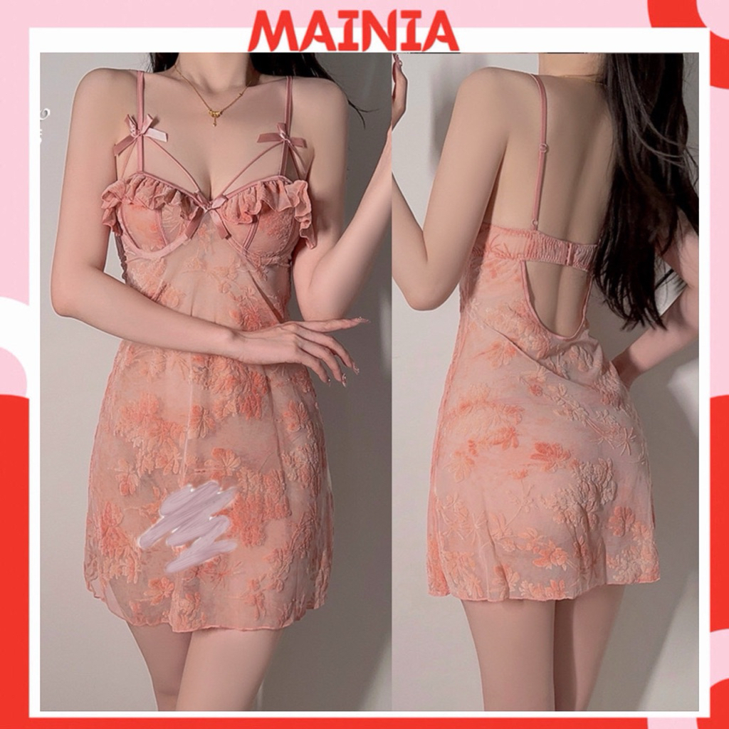 Váy Ngủ Ren Hoa Cao Cấp CÓ GỌNG 6270 MAINIA STORE