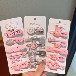  Set 5 Kẹp Tóc Mái Phong Cách Ngọt Ngào Cá Tính Họa Tiết Kitty Gấu Thỏ Sao Kẹp tóc smile hoạt hình đáng yêu cho bé gái 