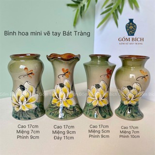  Bình Hoa Mini Vẽ Tay Thủ Công Gốm Sứ Bát Tràng Lọ Hoa Decor Trang Trí Đẹp 
