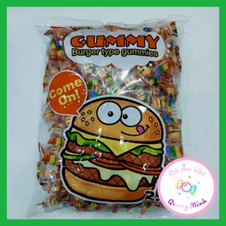  Bán sỉ cả túi 2,5 kg kẹo dẻo hình hamburger vị trái cây mềm dẻo thơm ngon hấp dẫn đồ ăn vặt trung hot nhất 