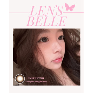  Kính áp tròng BELLE giãn tròng màu nâu đen FLEUR BROWN 6 tháng có độ cận  0-10 độ  DIA 14.5mm 