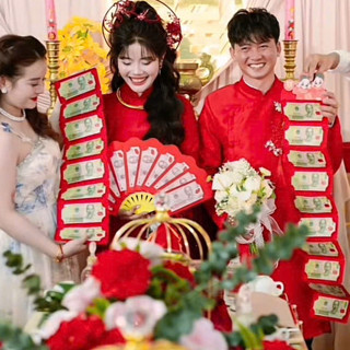  Bao Lì Xì Quạt 6-10 Ngăn quà tặng bất ngờ đám cưới dịp lễ Năm Mới 