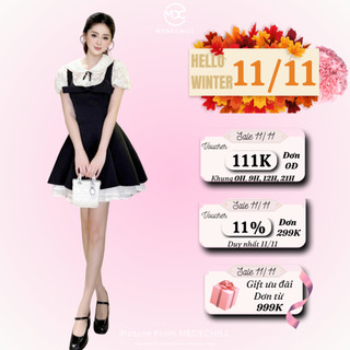  Váy Sơ Mi Dáng Xoè Tiểu Thư MEDECHILL Đầm Chéo RuBi Phối Ren Cao Cấp Mặc Đi Làm Đi Chơi,... V1377 