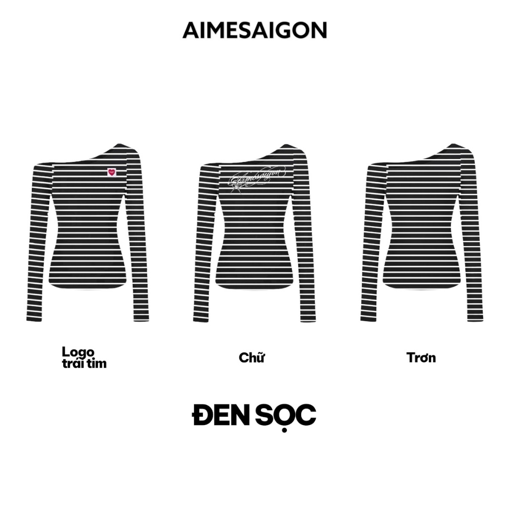 Aimesaigon ÁO THUN LỆCH VAI TAY DÀI HOẠ TIẾT KẺ SỌC ÔM BODY BASIC | BigBuy360 - bigbuy360.vn