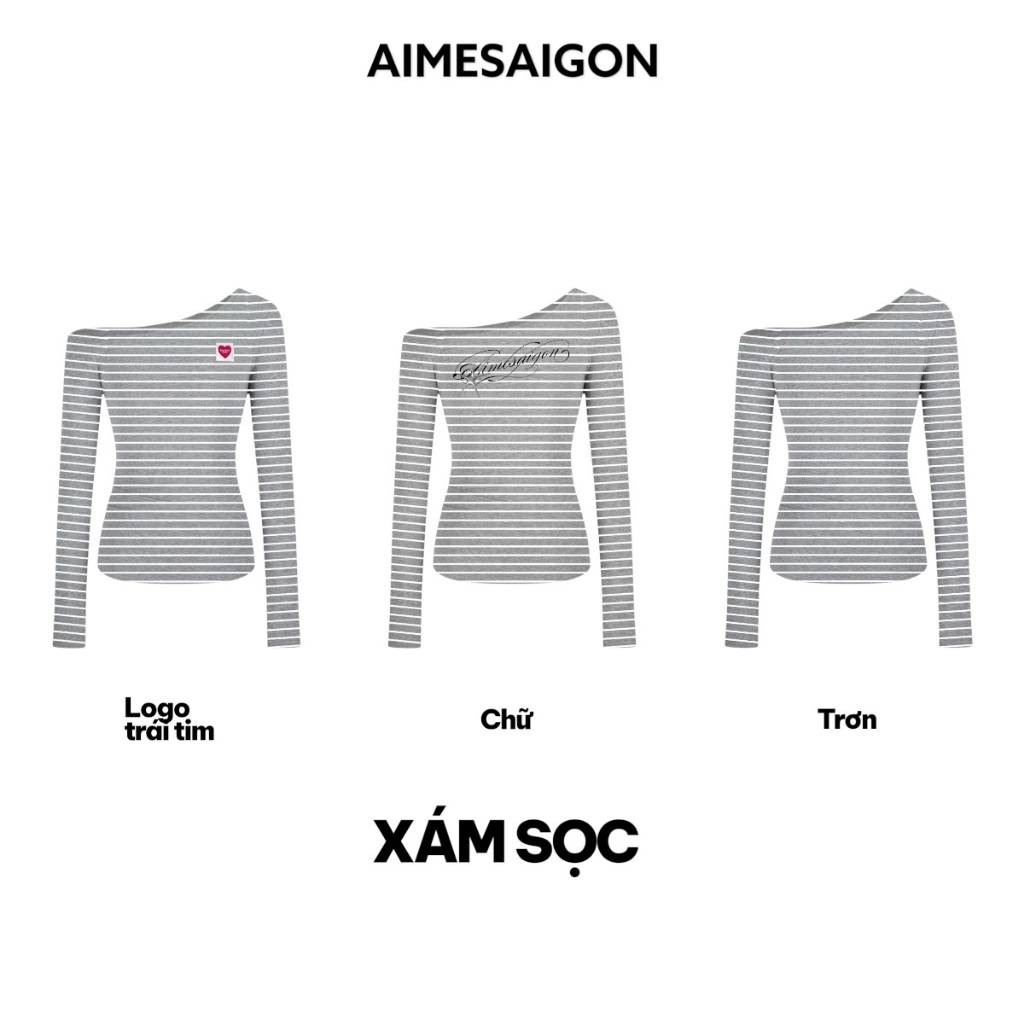 Aimesaigon ÁO THUN LỆCH VAI TAY DÀI HOẠ TIẾT KẺ SỌC ÔM BODY BASIC | BigBuy360 - bigbuy360.vn