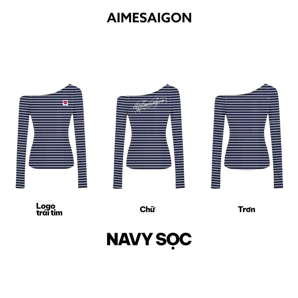 Aimesaigon ÁO THUN LỆCH VAI TAY DÀI HOẠ TIẾT KẺ SỌC ÔM BODY BASIC | BigBuy360 - bigbuy360.vn