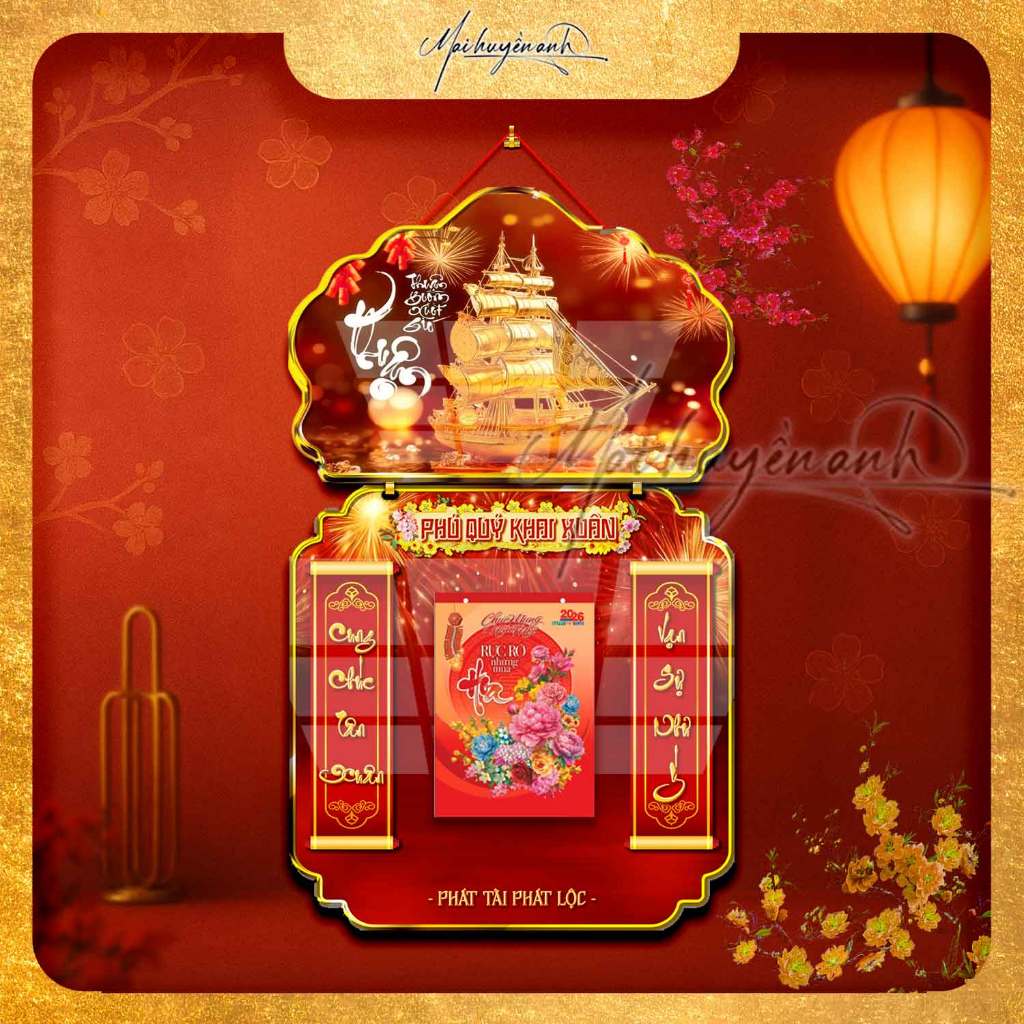 Lịch 2026 Mai Huyền Anh – Tặng kèm combo lì xì – Trang trí nhà cửa dịp Tết