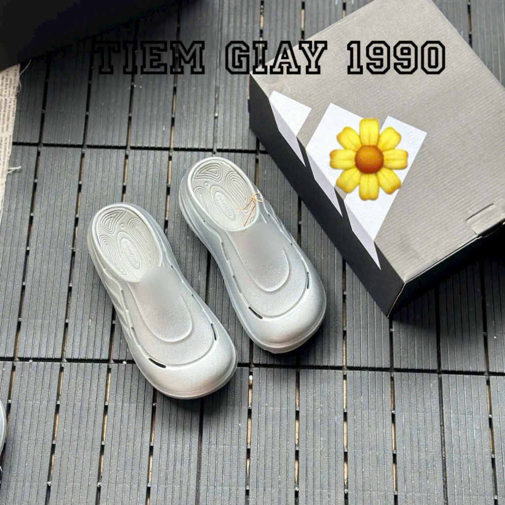 Sục - Dép - Giày Tăng chiều cao 5cm thoáng khí êm ái , chống nước OZWAVE Clog Bạc,Sục Màu Bạc Xám 36