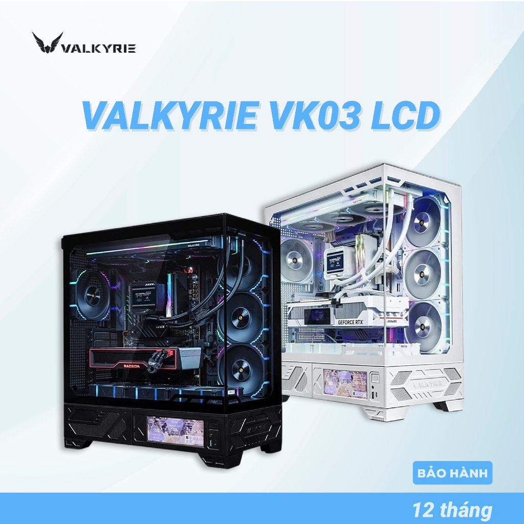 VỎ CASE PC BỂ CÁ VALKYRIE VK03 KÈM MÀN HÌNH LCD 6.2 KÍCH THƯỚC ATX