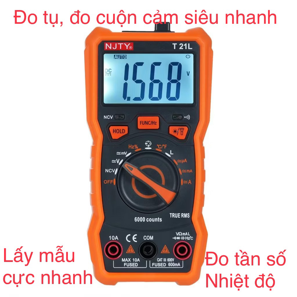 Đồng hồ đo điện NJTY T21L, đo cuộn cảm, đo tụ siêu nhanh,dò điện âm tường,đo nhiệt độ,điện trở,điot