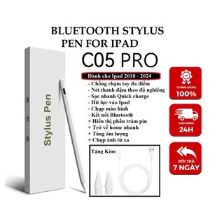 Bút cảm ứng C5PRO cho iPad gen11 10 9 8 7 6th Pro 11 12.9 2018 2024 2018 9.7 Mini 6 Chống Vân Tay Hiển thị phần trăm pin