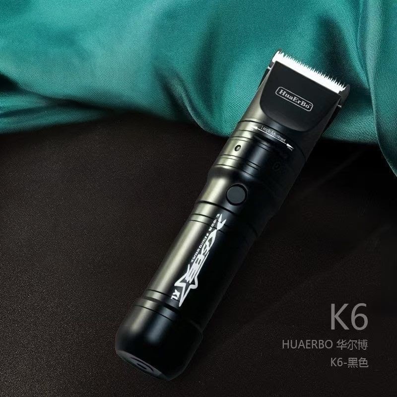 Tông Đơ Cắt Tóc Huaerbo K6 Pin 5000mah, Lưỡi Ceramic Có Turbo Tăng Tốc 2 Tốc Độ pin 5000Mah