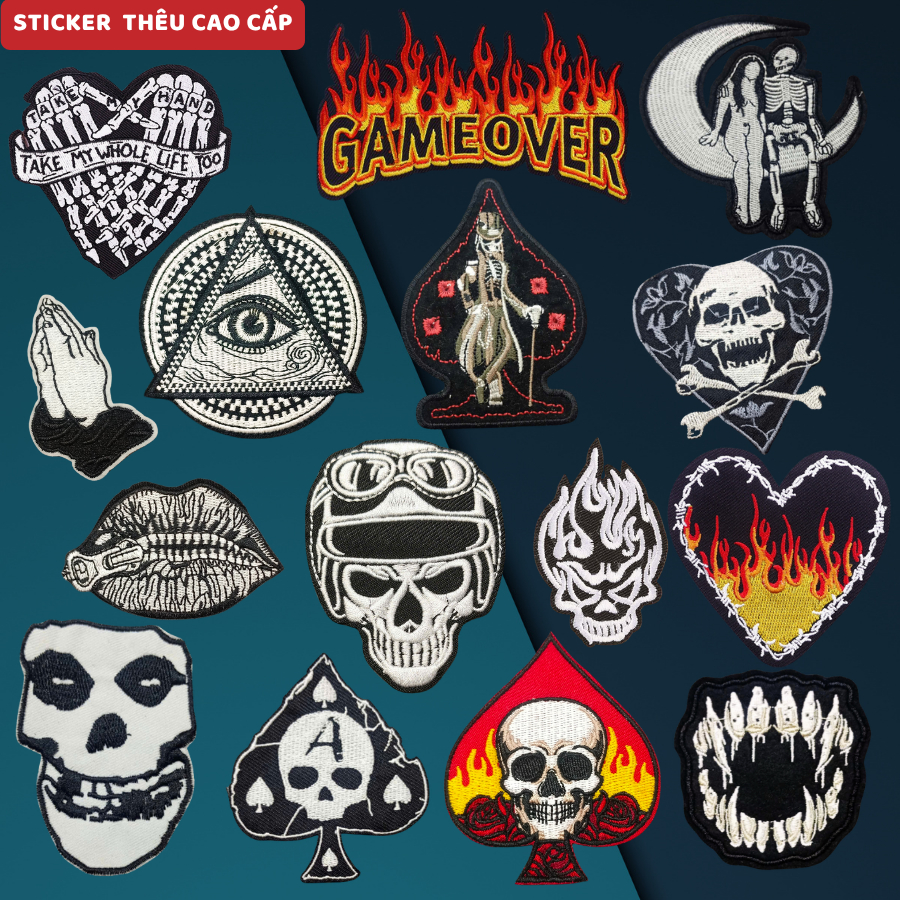 Sticker ủi áo PATCH ÙI miếng dán quần áo rách,Phụ Kiện Thời Trang logo ủi áo,miếng vá quần áo,